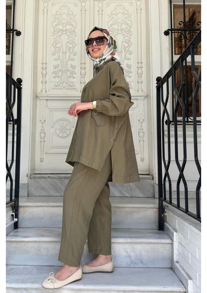 Nurcan Çetin Pantolonlu Takım 25441 Haki fiyatları