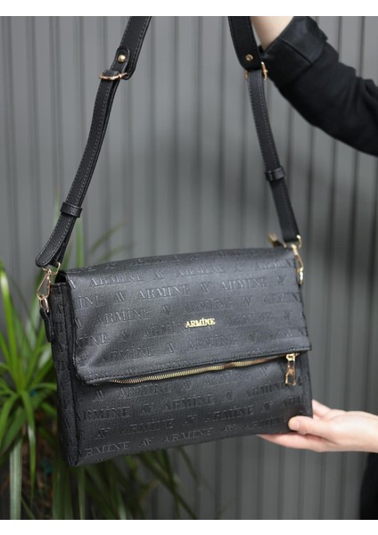 Bayan Çanta Baskılı Siyah Lazer AR24108