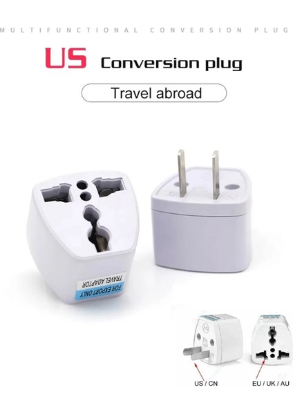 5 Adet Türk Ingiliz Fişini Amerikan Fişine Çeviren Adaptör Piriz Abd Ingiltere Güç Adaptörü Evrensel Adaptör Abd Euro Avrupa Ac Güç Duvar Şarj Adaptörü