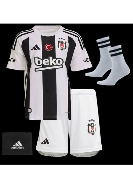 Yeni Sezon 2024/25 B€şiktæş-Isimsiz- Çocuk Iç Saha Çubuklu Forma (Forma Şort Çorap) fiyatları
