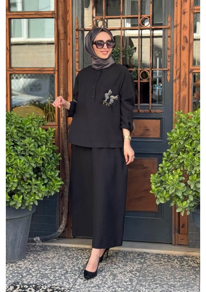 Nurcan Çetin Etekli Takım 25446 Siyah