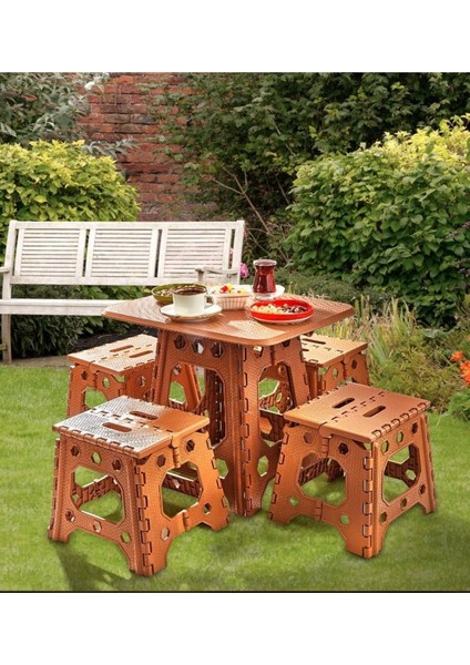 Katlanabilir Çok Amaçlı Plastik Masa ve Sehpa Seti, Kamp, Piknik, Oyun Için Uygun