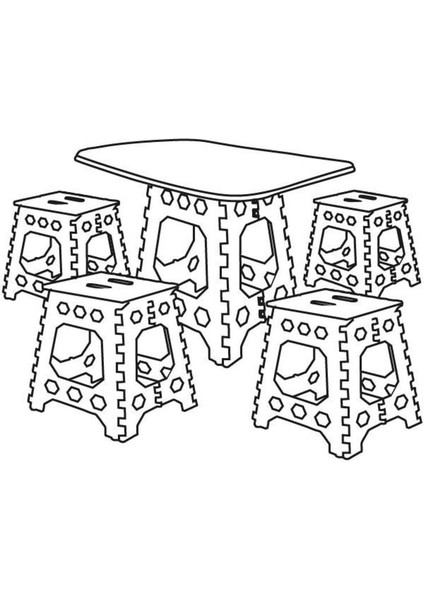 Katlanabilir Çok Amaçlı Plastik Masa ve Sehpa Seti, Kamp, Piknik, Oyun Için Uygun fırsatları