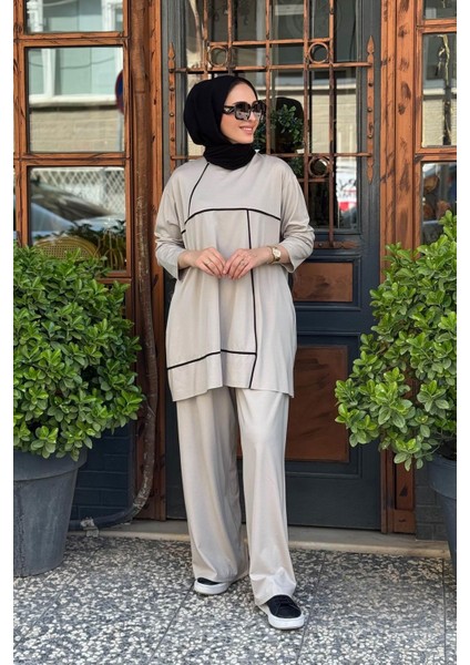 Pantolonlu Takım S-5931 Taş