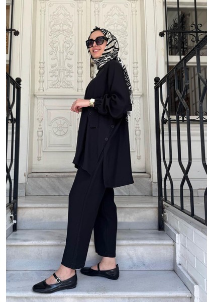Nurcan Çetin Pantolonlu Takım 25441 Siyah