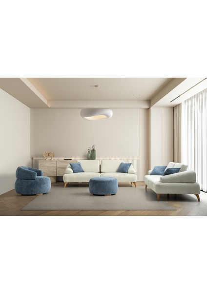 Arti Ahşap Ayaklı 3+3+1 Koltuk Takımı