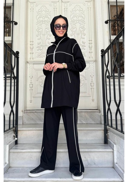 Nurcan Çetin Bambu Pantolonlu Takım 25423 Siyah