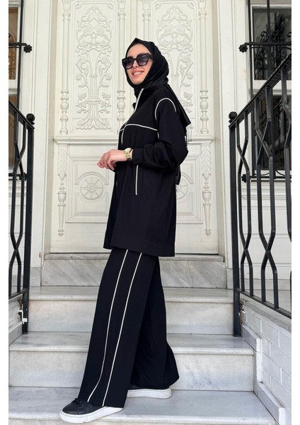 Nurcan Çetin Bambu Pantolonlu Takım 25423 Siyah