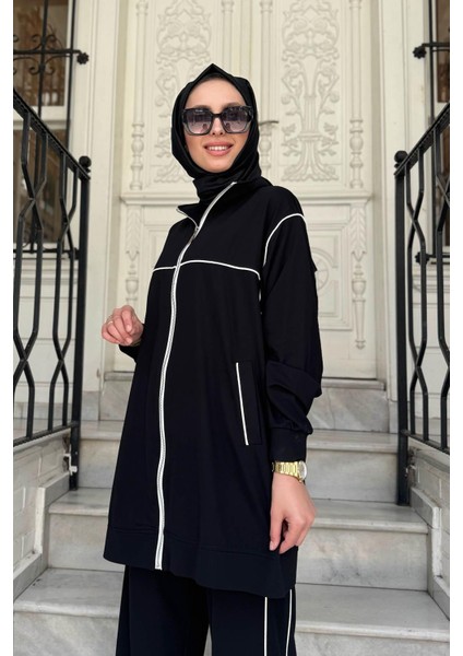Nurcan Çetin Bambu Pantolonlu Takım 25423 Siyah