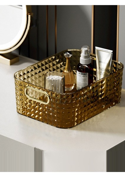 Çok Amaçlı Kahverengi Makyaj ve Takı Düzenleyici, Şık ve Kullanışlı Tasarım