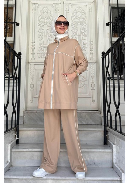 Nurcan Çetin Bambu Pantolonlu Takım 25423 Bej