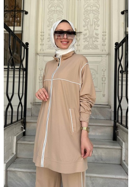 Nurcan Çetin Bambu Pantolonlu Takım 25423 Bej modelleri