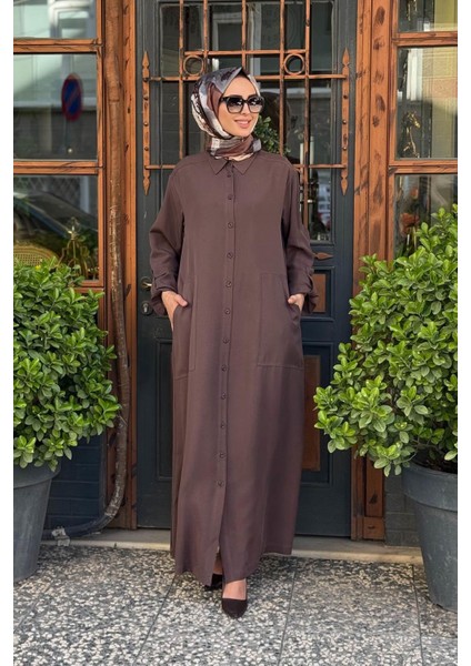 Nurcan Çetin Elbise 25150 Kahve
