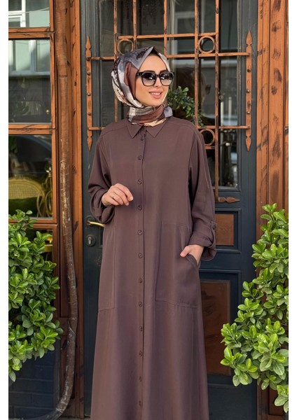 Nurcan Çetin Elbise 25150 Kahve
