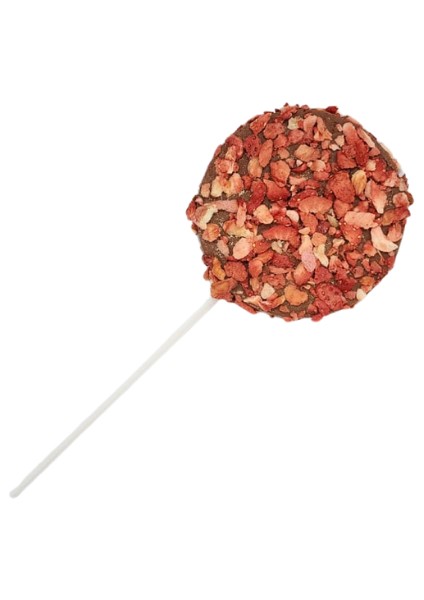 Çilekli Sütlü Lolipop Çikolata - %50 Kakao Çilekli Sütlü Çikolata - 25 G (1 Adet)