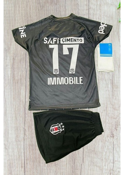 2024-25-B€ŞIKTÆŞ Ciro-Immobile Deplasman Çocuk Siyah Forması (Forma Şort Çorap) 3 Lü Set modelleri