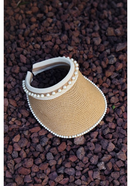 Inci Detaylı Vizör Hasır Şapka Güneş Koruyucu Siperlik RŞ-2088 CAMEL01 fırsatları