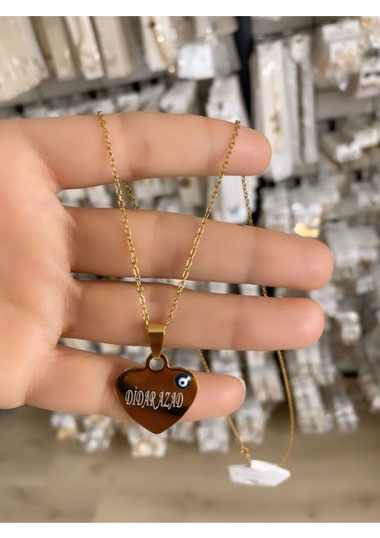 Çelik Kişiye Özel Kalp Kolye Aşk Kolye Özel Tasarım Kolye