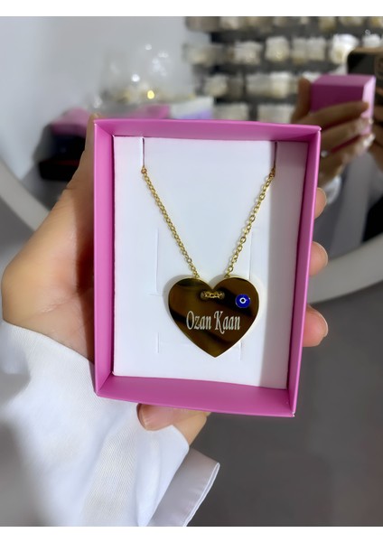 Çelik Kişiye Özel Kalp Kolye Aşk Kolye Özel Tasarım Kolye modelleri
