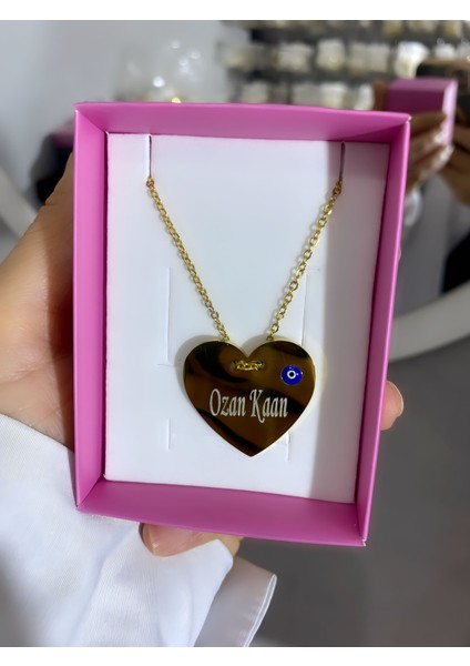 Çelik Kişiye Özel Kalp Kolye Aşk Kolye Özel Tasarım Kolye fırsatları