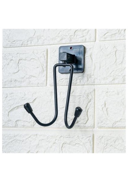 ® Kendiliğinden Yapışkanlı Siyah Paslanmaz Metal Bornoz ve Havlu Askılığı