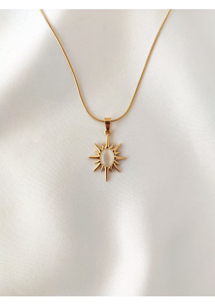 Kadın Paslanmaz Çelik Otantik Kutup Yıldızı Kolye