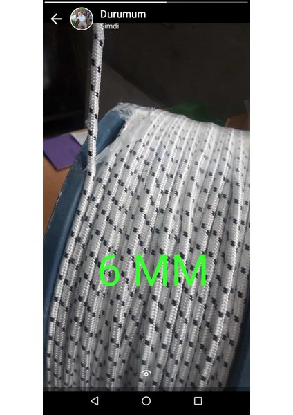 Polyester Ipek Halat 6 mm Gemici Halatı 10 Mt.