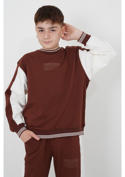 Erkek Çocuk Iki Iplik Kumaş Çizgili Bisiklet Yakalı Eşofman Takımı indirimleri