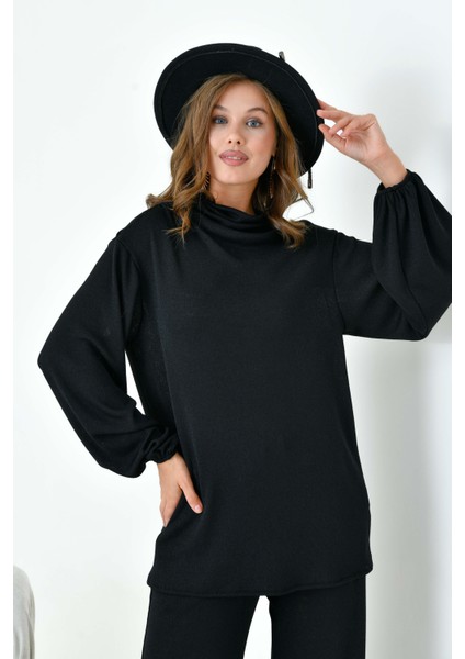 Kadın Dokuma Ikili Takım Siyah modelleri