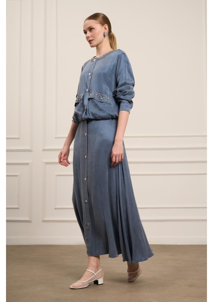 Kadın Cupra Etekli Takım Indigo indirimleri