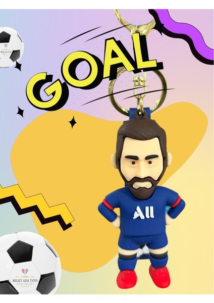 Anahtarlık Futbolcu Figür Ronaldo Messi 9 cm Hediyelik (1 Adet Gönderim Sağlanır.)