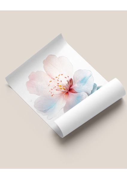 Çerçevesiz Poster Badem Çiçeği Pembe Tomurcuklu