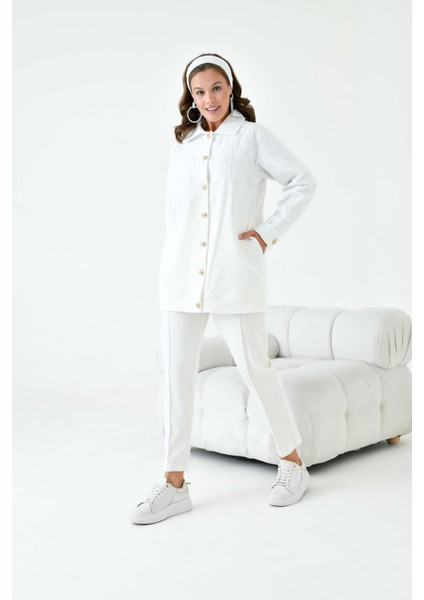 Kadın Capitone Takım Ekru modelleri