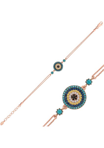 Gümüş Rose Nazar Bayan Bileklik