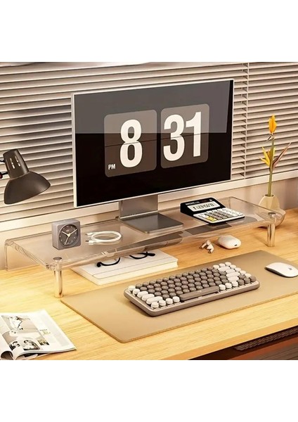 Monitör Yükseltici Pleksi 37X20X5CM - Şeffaf fiyatları
