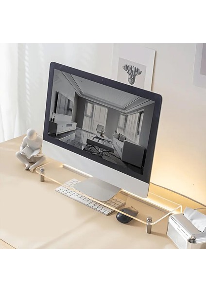 Monitör Yükseltici Pleksi 37X20X5CM - Şeffaf modelleri