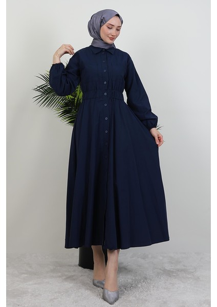 Çift Cepli Poplin Elbise Lacivert fiyatları