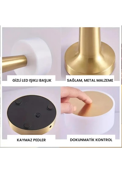 Ayarlanabilir LED Işıklı Dokunmatik Şarjlı Dekoratif Modern Masa Lambası