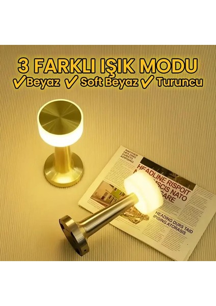 Ayarlanabilir LED Işıklı Dokunmatik Şarjlı Dekoratif Modern Masa Lambası