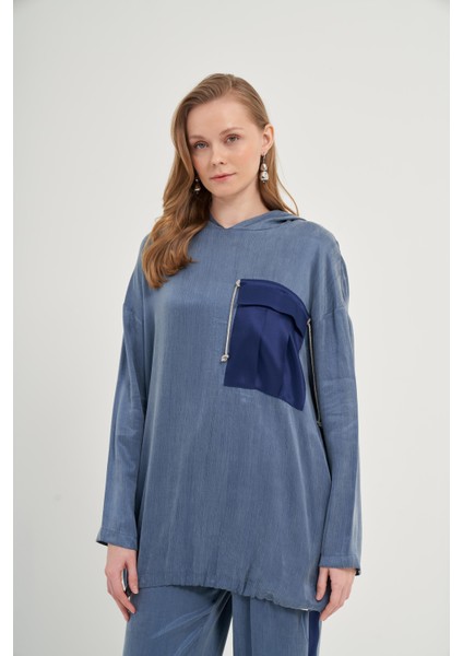 Kadın Cupra Pantolonlu Takım Indigo fırsatları