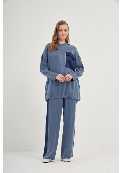Kadın Cupra Pantolonlu Takım Indigo indirimleri