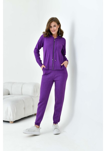 Kadın Fermuarlı Ikili Takım Mor