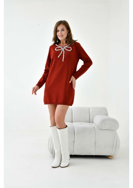 Kadın Taş Detaylı Tunik Kiremit fiyatları