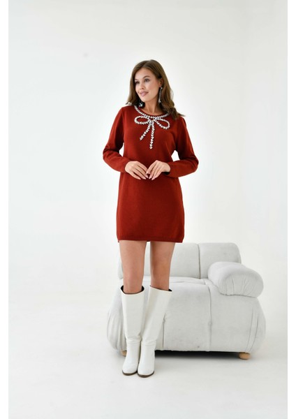 Kadın Taş Detaylı Tunik Kiremit indirimleri