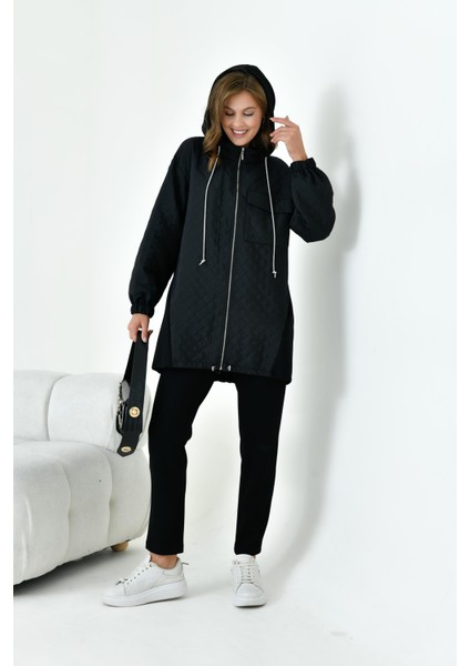 Kadın Kapitone Detay Takım Siyah