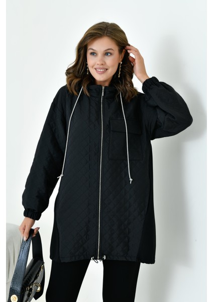 Kadın Kapitone Detay Takım Siyah modelleri