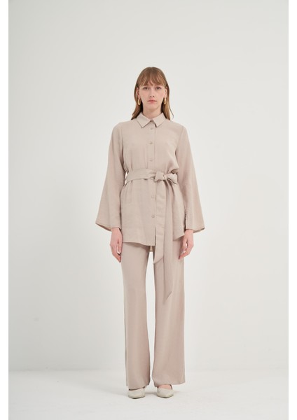 Kadın Modal Pantolonlu Takım Taş