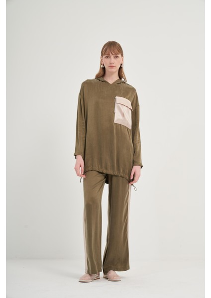 Kadın Cupra Pantolonlu Takım Haki