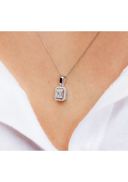 Kadın Paslanmaz Çelik Zirkon Taşlı Baget Kolye modelleri