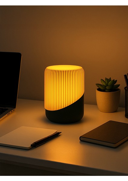 Lunya Bohem Masa Lambası Eğik Modern Form E27 Duy Uyumlu Bej - Zeytin Yeşili Renkli LED Ampul ile Kullanılır modelleri